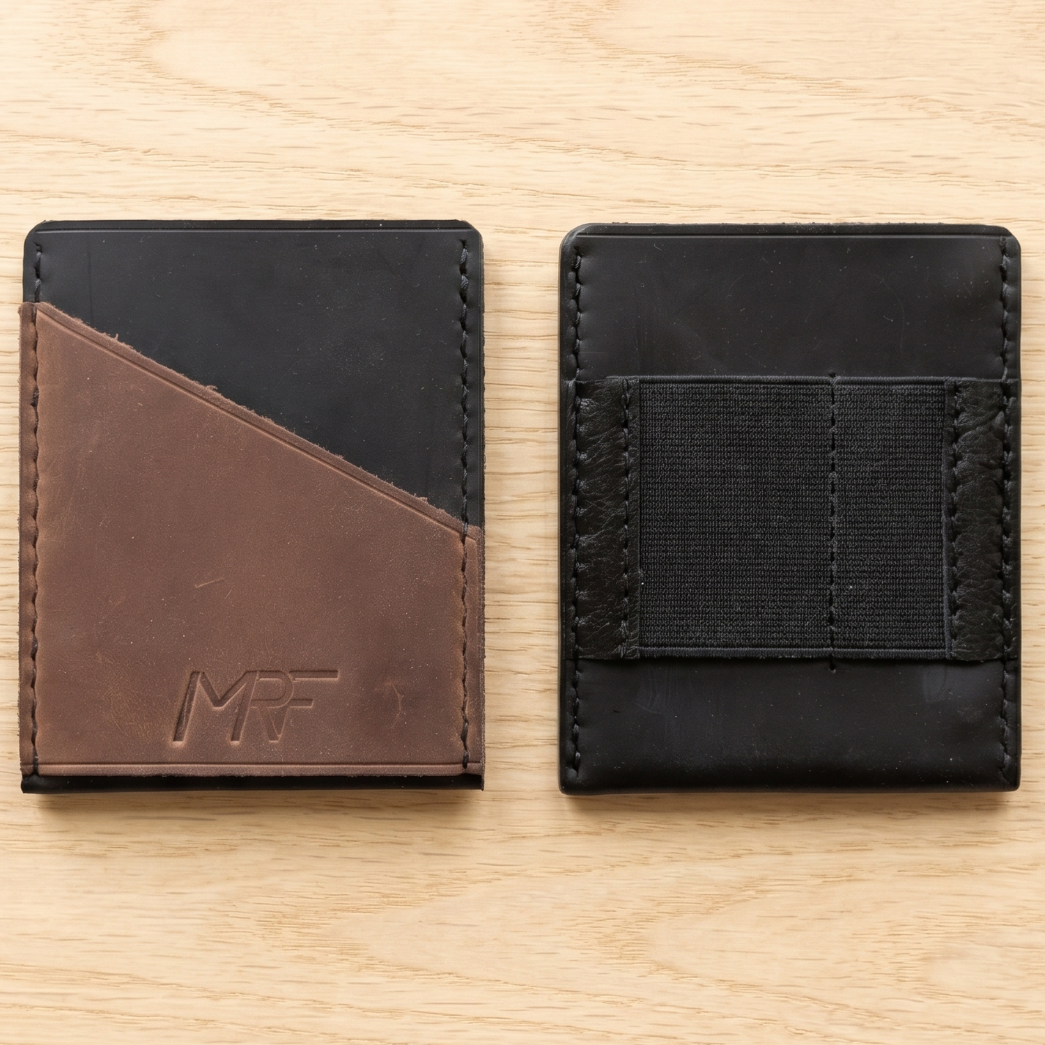MRF Wallet brown leather side profile slim wallet — Designed in Ukraine