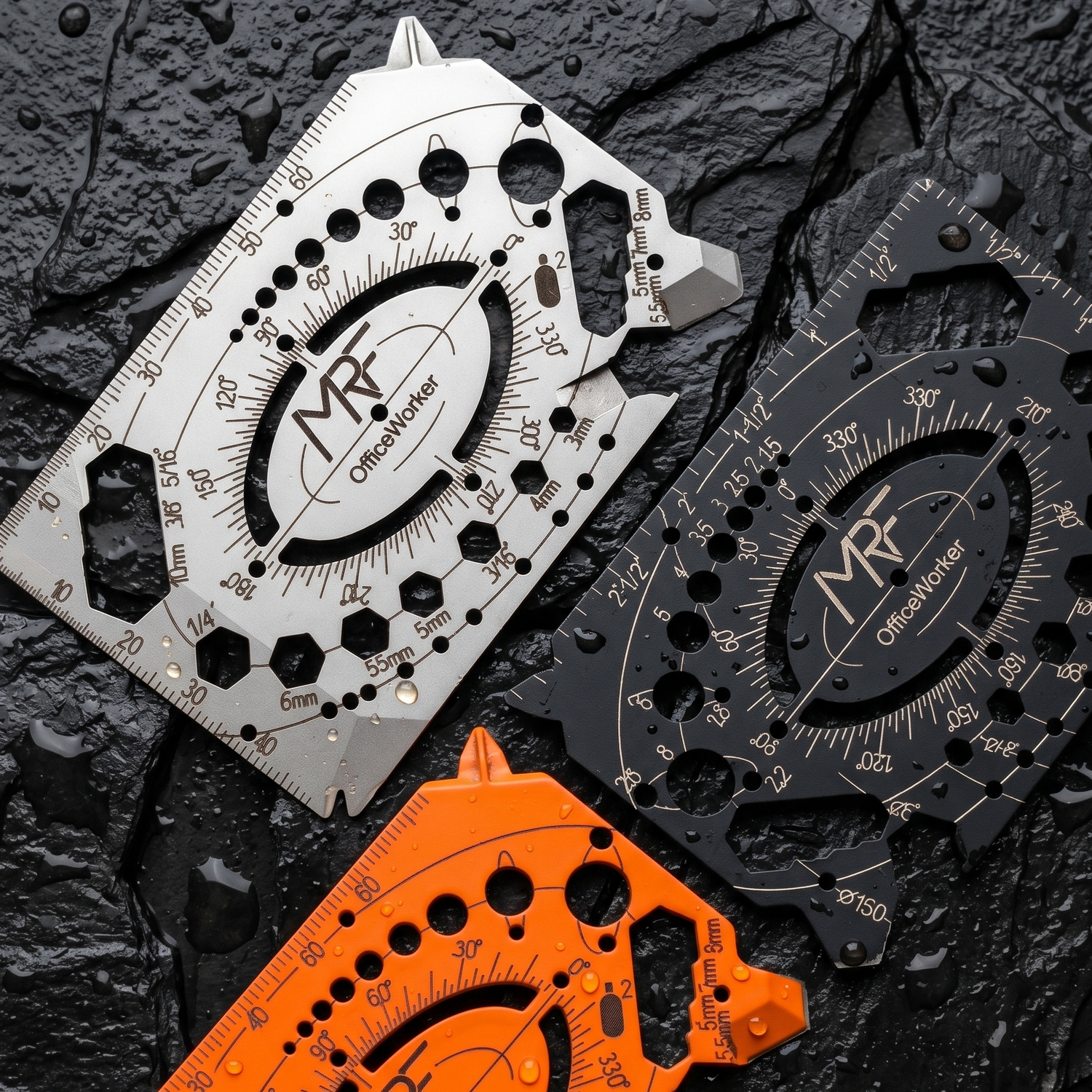 OfficeWorker — 40-in-1 blade-free credit card multitool — TSA flight-friendly EDC — Designed in Ukraine