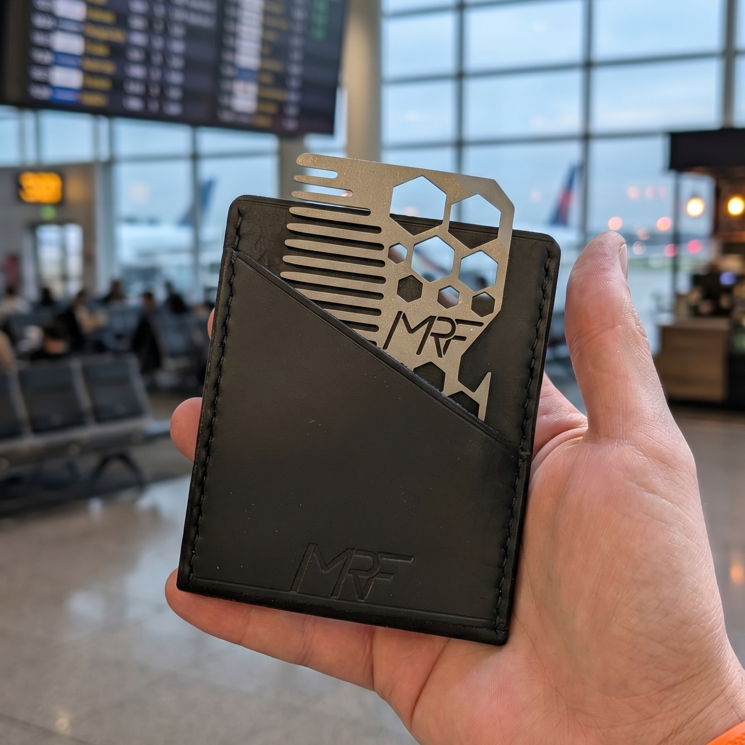 MRF Wallet slim profile front-pocket cardholder — black leather — Designed in Ukraine