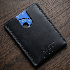 MRF leather sleeve — hand-stitched card protector for EDC multitools — Designed in Ukraine