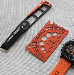 MRF Fold with leather case and orange Cerakote accent — Designed in Ukraine