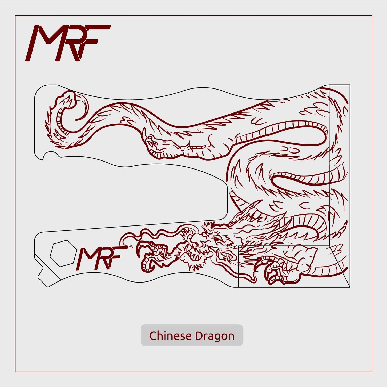Card Knife Tattoo - Chinese Dragon design