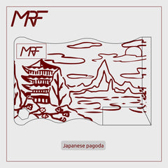 Card Knife Tattoo - Japanese Pagoda design