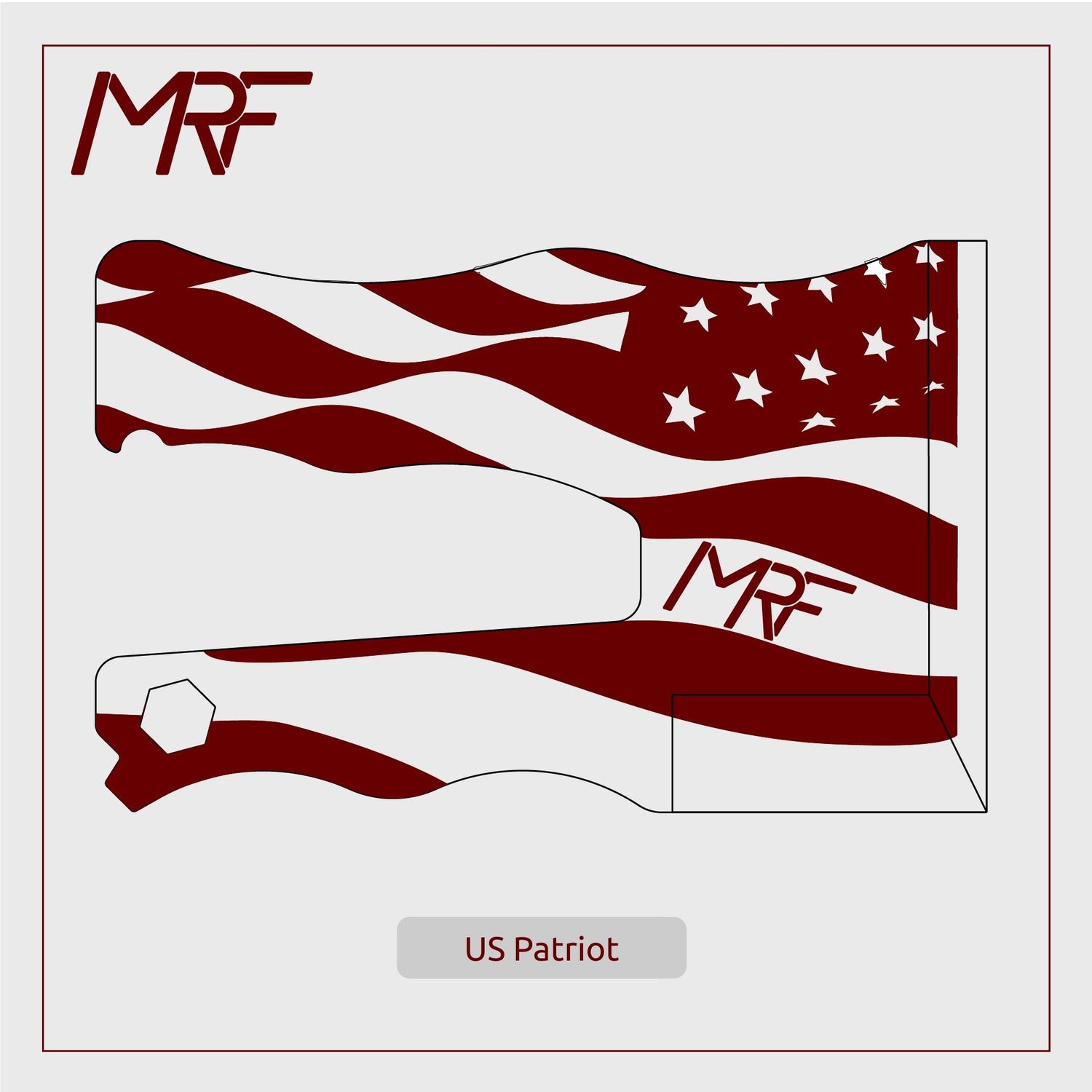 Card Knife Tattoo - USA flag design