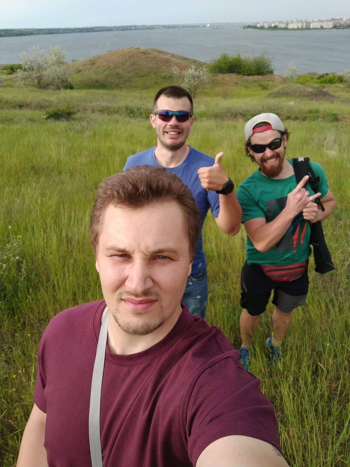 The early team on a steppe hike